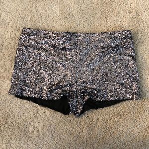 Silver Sequin Shorts